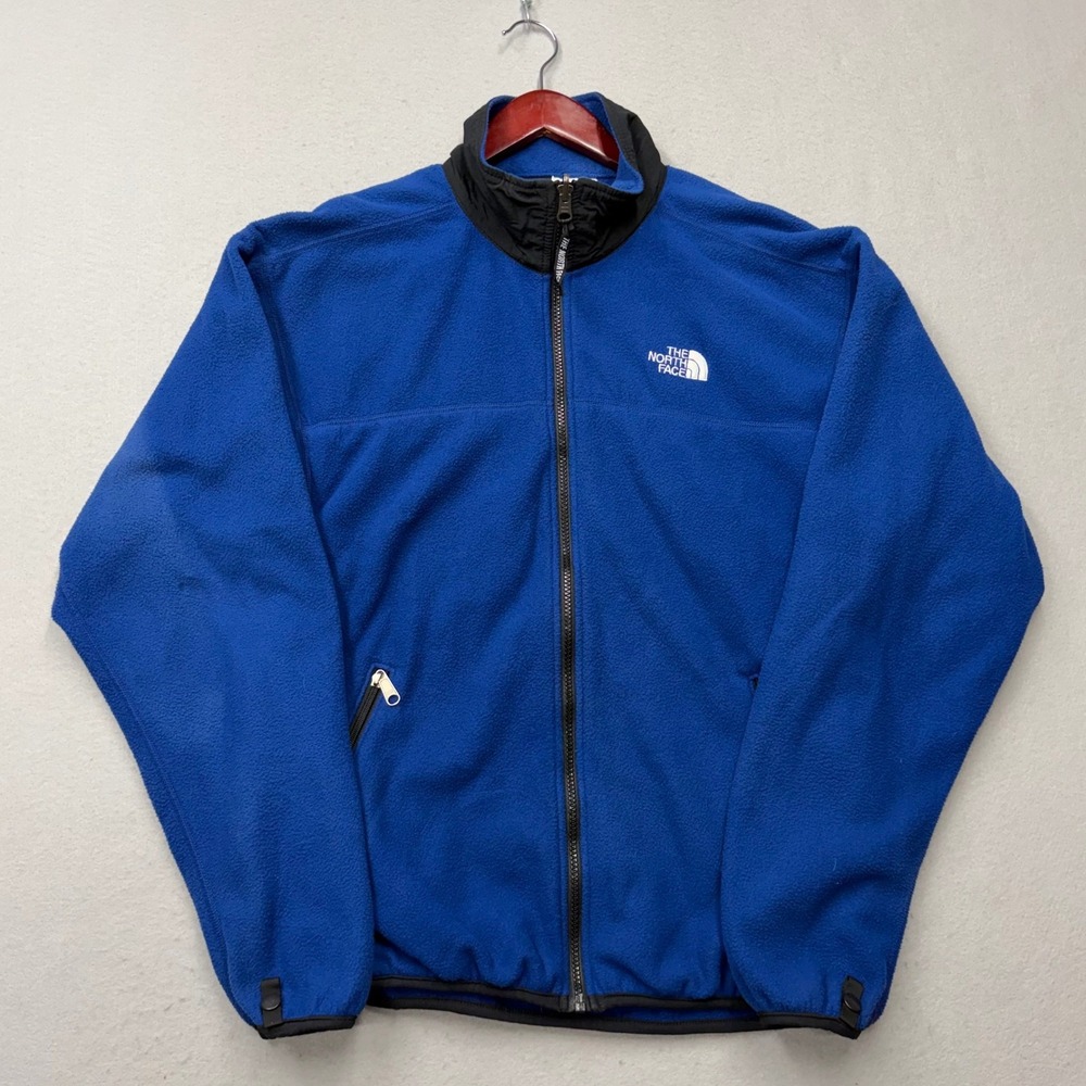 The North Face Fleece Jacket Mens Medium Blue Vintage Full Zip Mock Neck USA